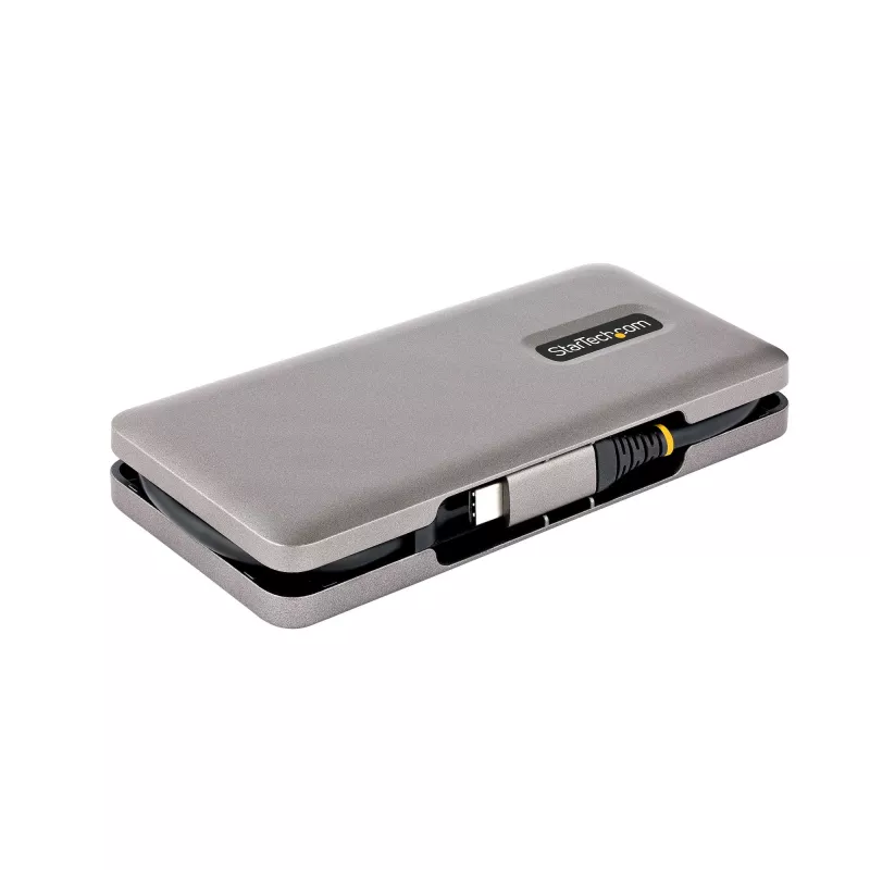 StarTech.com 4 portu USB-C centrmezgls, 4x USB-C porti, USB 3.2 Gen 2 (10 Gbit/s) — pārnēsājams USB-C centrmezgls ar 100 W Power Delivery caurlaidi — USB Type-C centrmezgls ar 12,6 collu/32 cm aptinamo kabeli