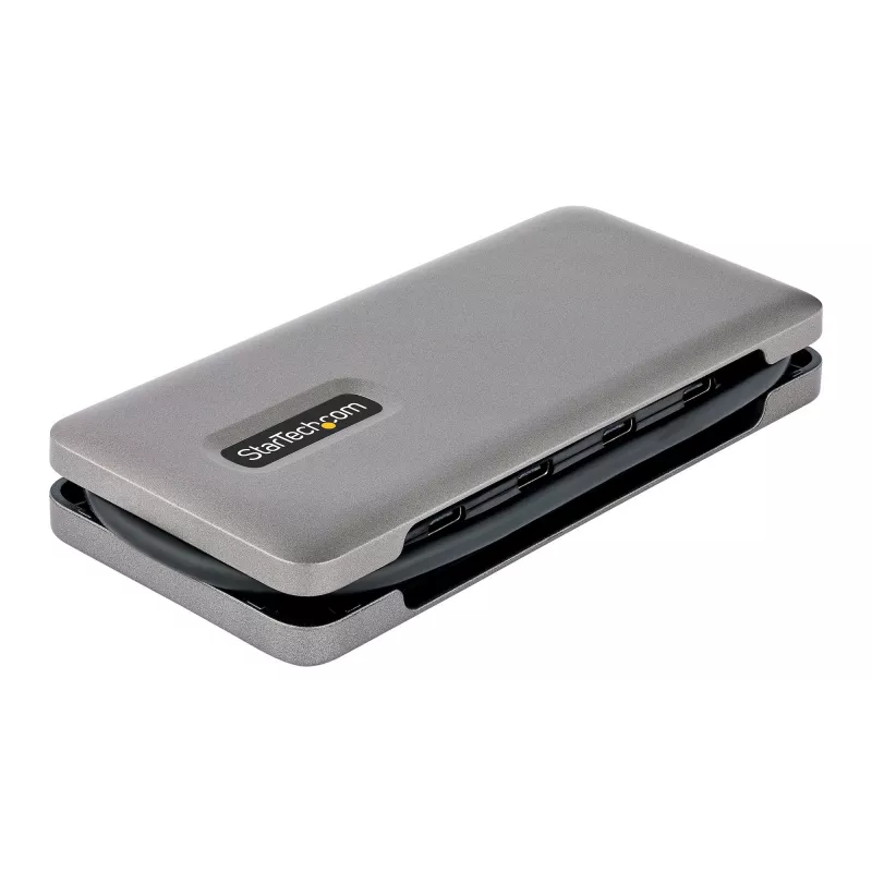 StarTech.com 4 portu USB-C centrmezgls, 4x USB-C porti, USB 3.2 Gen 2 (10 Gbit/s) — pārnēsājams USB-C centrmezgls ar 100 W Power Delivery caurlaidi — USB Type-C centrmezgls ar 12,6 collu/32 cm aptinamo kabeli