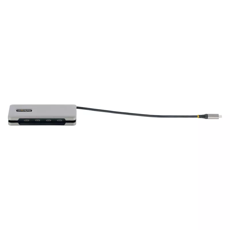 StarTech.com 4 portu USB-C centrmezgls, 4x USB-C porti, USB 3.2 Gen 2 (10 Gbit/s) — pārnēsājams USB-C centrmezgls ar 100 W Power Delivery caurlaidi — USB Type-C centrmezgls ar 12,6 collu/32 cm aptinamo kabeli