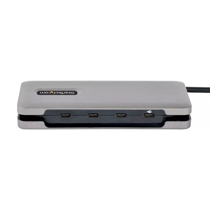 StarTech.com 4 portu USB-C centrmezgls, 4x USB-C porti, USB 3.2 Gen 2 (10 Gbit/s) — pārnēsājams USB-C centrmezgls ar 100 W Power Delivery caurlaidi — USB Type-C centrmezgls ar 12,6 collu/32 cm aptinamo kabeli