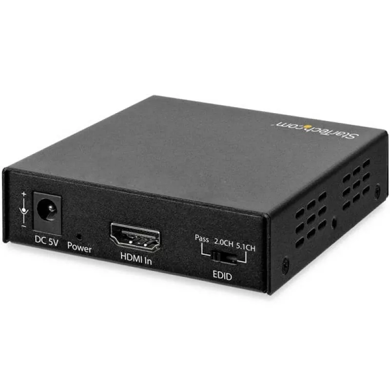 StarTech.com 4K HDMI Audio Extractor with 4K 60Hz Support, Melns, 4096 x 2160 pikseļi, 1280 x 720,1920 x 1080,1920 x 1200,3840 x 2160,4096 x 2160, 60 Hz, 5.1 kanāli, HDMI