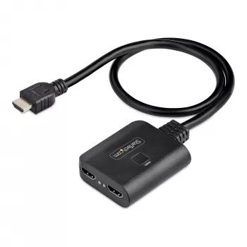StarTech.com 2-portu HDMI sadalītājs, 4K 60Hz HDMI 2.0 video, 4K HDMI sadalītājs 1 ieeja 2 izejas, 1x2 HDMI displeja/izejas sadalītājs, HDR/HDCP, 20 collu (50 cm) iebūvēts HDMI kabelis