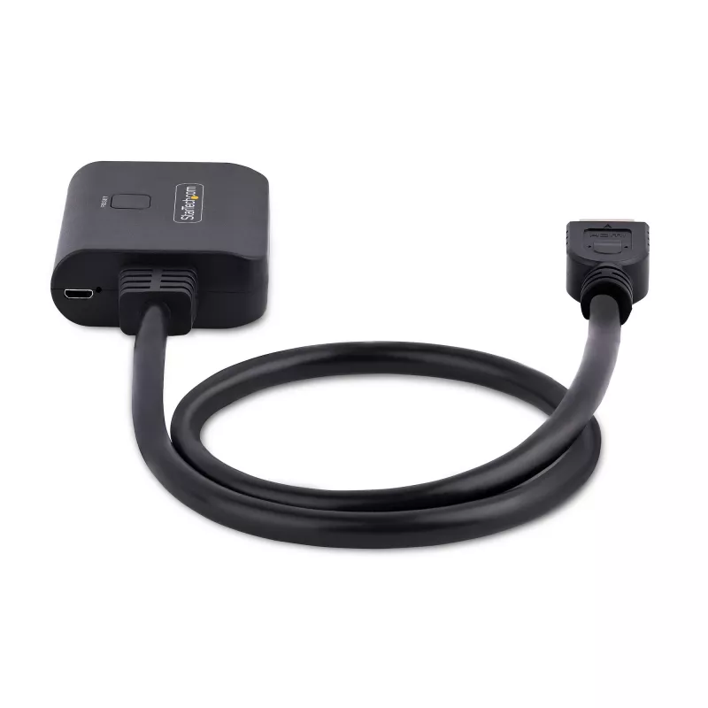 StarTech.com 2-portu HDMI sadalītājs, 4K 60Hz HDMI 2.0 video, 4K HDMI sadalītājs 1 ieeja 2 izejas, 1x2 HDMI displeja/izejas sadalītājs, HDR/HDCP, 20 collu (50 cm) iebūvēts HDMI kabelis
