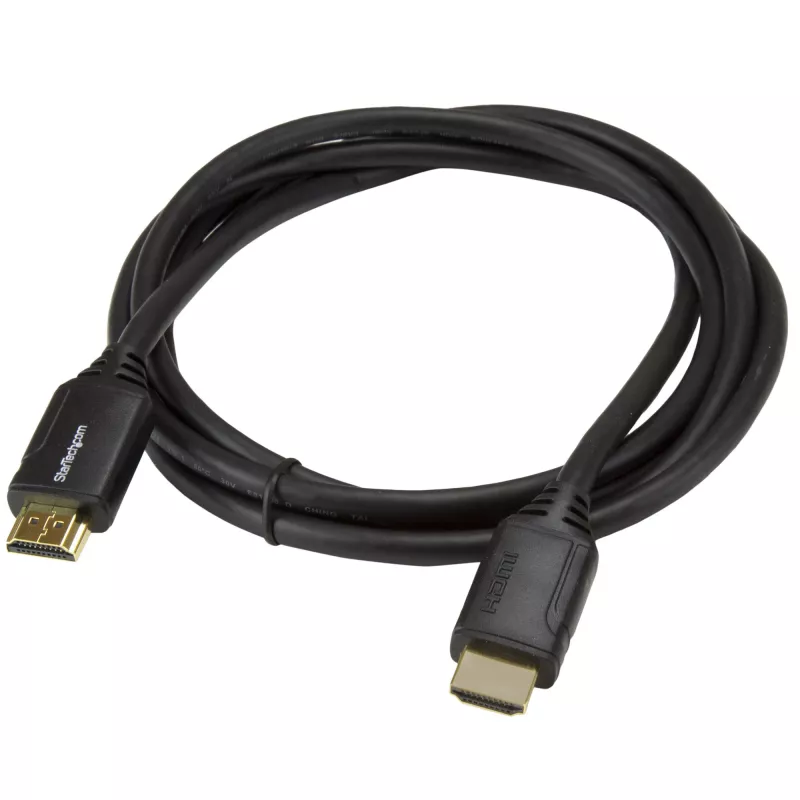 StarTech.com 6 pēdu (2 m) Premium sertificēts HDMI 2.0 kabelis ar Ethernet - Ātrgaitas Ultra HD 4K 60Hz HDMI kabelis HDR10 - HDMI vads (vīrišķie/vīrišķie savienotāji) - UHD monitoriem, televizoriem, displejiem
