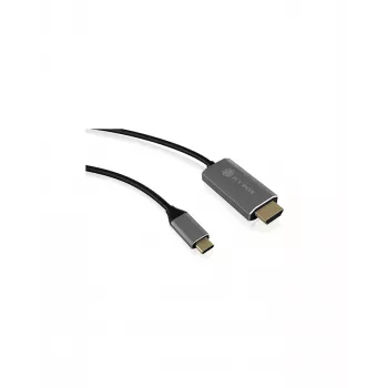 ICY BOX IB-CB020-C HDMI kabelis 1,8 m HDMI Type A (Standard) Melns, Sudrabs