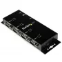 StarTech.com 4 pieslēgvietu USB–DB9 RS232 seriālo interfeisu adaptera centrmezgls – industriāls, stiprināms uz DIN sliedes un sienas
