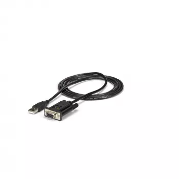 StarTech.com 6 pēdas (1,8 m) 1 porta USB uz seriālo RS232 adapteris, FTDI DB9 seriālais DCE adaptera kabelis, Null Modem, USB 2.0 — TAA