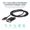 StarTech.com 6 pēdas (1,8 m) 1 porta USB uz seriālo RS232 adapteris, FTDI DB9 seriālais DCE adaptera kabelis, Null Modem, USB 2.0 — TAA