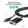 StarTech.com 6 pēdas (1,8 m) 1 porta USB uz seriālo RS232 adapteris, FTDI DB9 seriālais DCE adaptera kabelis, Null Modem, USB 2.0 — TAA