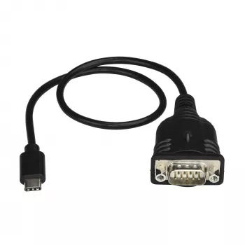 StarTech.com USB C uz seriālo adaptera kabelis ar COM porta saglabāšanu - 16 collas (40 cm) USB Type C uz RS232 (DB9) seriālais pārveidotāja kabelis - PLC, skeneriem, printeriem - Windows/Mac/Linux