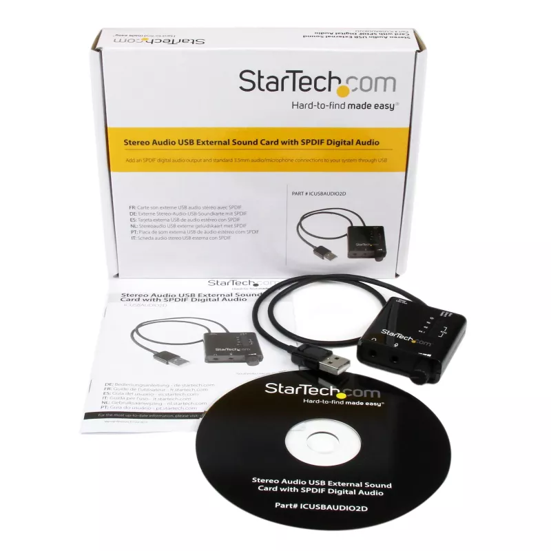 StarTech.com USB stereo audio adapteris, ārējā skaņas karte ar SPDIF digitālo audio un stereo mikrofonu