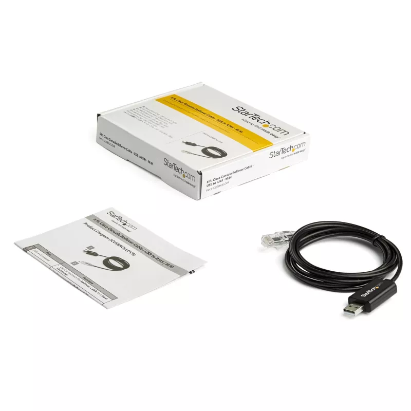 StarTech.com 6 pēdu (1,8 m) Cisco USB konsoles kabelis — USB uz RJ45
