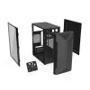 PC korpuss KRUX Astro Cube Melns — kuba korpuss, atbalsta micro ATX/mini-ITX, 1×3,5 collu + 2×2,5 collu nodalījumi, sānu logs, maks. barošanas bloks 28 cm, maks. dzesētāja augstums 136 mm