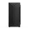 PC korpuss KRUX Astro Cube Melns — kuba korpuss, atbalsta micro ATX/mini-ITX, 1×3,5 collu + 2×2,5 collu nodalījumi, sānu logs, maks. barošanas bloks 28 cm, maks. dzesētāja augstums 136 mm