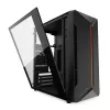 PC korpuss KRUX Astro Cube Melns — kuba korpuss, atbalsta micro ATX/mini-ITX, 1×3,5 collu + 2×2,5 collu nodalījumi, sānu logs, maks. barošanas bloks 28 cm, maks. dzesētāja augstums 136 mm