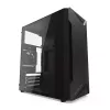 PC korpuss KRUX Astro Cube Melns — kuba korpuss, atbalsta micro ATX/mini-ITX, 1×3,5 collu + 2×2,5 collu nodalījumi, sānu logs, maks. barošanas bloks 28 cm, maks. dzesētāja augstums 136 mm