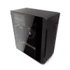 PC korpuss KRUX Astro Cube Melns — kuba korpuss, atbalsta micro ATX/mini-ITX, 1×3,5 collu + 2×2,5 collu nodalījumi, sānu logs, maks. barošanas bloks 28 cm, maks. dzesētāja augstums 136 mm