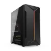 PC korpuss KRUX Astro Cube Melns — kuba korpuss, atbalsta micro ATX/mini-ITX, 1×3,5 collu + 2×2,5 collu nodalījumi, sānu logs, maks. barošanas bloks 28 cm, maks. dzesētāja augstums 136 mm
