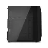 PC korpuss KRUX Astro Cube Melns — kuba korpuss, atbalsta micro ATX/mini-ITX, 1×3,5 collu + 2×2,5 collu nodalījumi, sānu logs, maks. barošanas bloks 28 cm, maks. dzesētāja augstums 136 mm