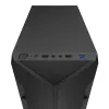 PC korpuss KRUX Astro Cube Melns — kuba korpuss, atbalsta micro ATX/mini-ITX, 1×3,5 collu + 2×2,5 collu nodalījumi, sānu logs, maks. barošanas bloks 28 cm, maks. dzesētāja augstums 136 mm