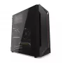 PC korpuss KRUX Astro Cube Melns — kuba korpuss, atbalsta micro ATX/mini-ITX, 1×3,5 collu + 2×2,5 collu nodalījumi, sānu logs, maks. barošanas bloks 28 cm, maks. dzesētāja augstums 136 mm