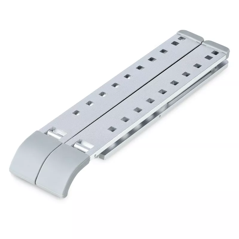 StarTech.com salokāms klēpjdatora pacēlāja statīvs, pārnēsājams, augstumā regulējams ergonomisks klēpjdatora statīvs, ventilēts alumīnija rāmis, iztur 22 mārciņas (10 kg), slīps/pacelts/leņķains klēpjdatora/planšetdatora statīvs, salokāma konstrukcija
