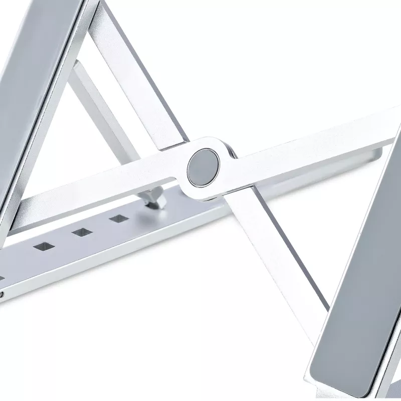 StarTech.com salokāms klēpjdatora pacēlāja statīvs, pārnēsājams, augstumā regulējams ergonomisks klēpjdatora statīvs, ventilēts alumīnija rāmis, iztur 22 mārciņas (10 kg), slīps/pacelts/leņķains klēpjdatora/planšetdatora statīvs, salokāma konstrukcija