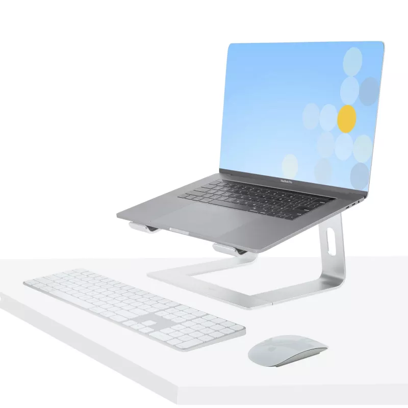 StarTech.com klēpjdatora statīvs galdam, iztur 5kg/11lb, alumīnija, sudraba, ergonomisks klēpjdatora pacēlājs, pārnēsājams klēpjdatora turētājs, datora statīvs Macbook Air/Pro, Dell XPS, Lenovo