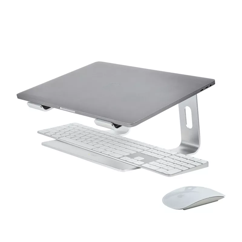 StarTech.com klēpjdatora statīvs galdam, iztur 5kg/11lb, alumīnija, sudraba, ergonomisks klēpjdatora pacēlājs, pārnēsājams klēpjdatora turētājs, datora statīvs Macbook Air/Pro, Dell XPS, Lenovo