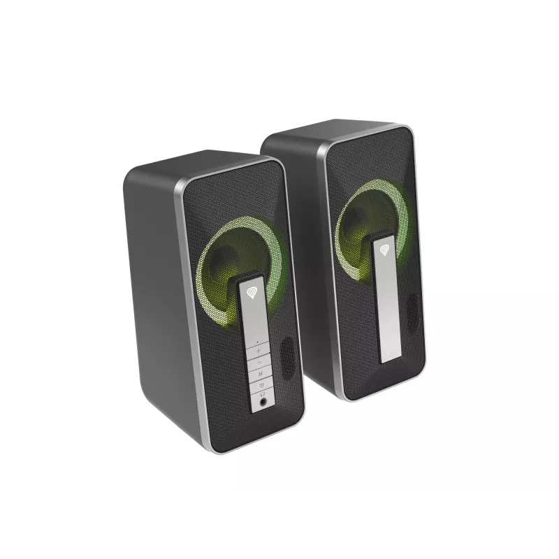 GENESIS Helium 100 BT RGB skaļruņu komplekts 10 W PC/Portatīvais dators Melns, Sudrabs 2.0 kanāli Bluetooth