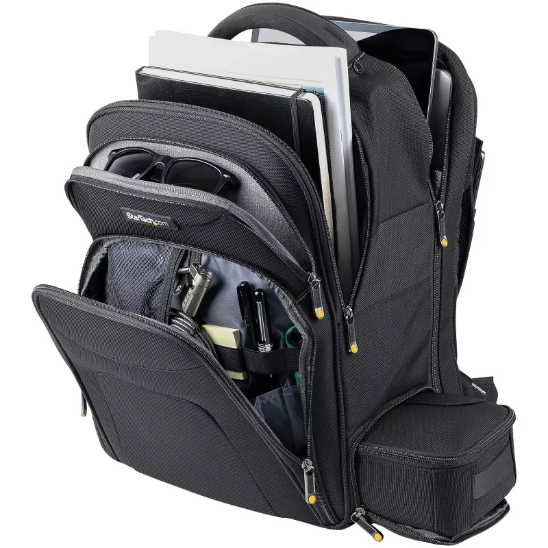 StarTech.com 15,6 colu klēpjdatora mugursoma ar izņemamu piederumu organizatora maciņu - Profesionāla IT tehniķa mugursoma darbam/ceļojumiem/pārvietošanās - Ergonomiska datora soma - Izturīgs ballistiskais neilons - Klēpjdatora/planšetdatora nodalījumi