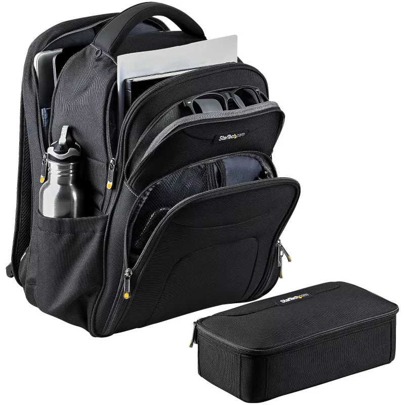 StarTech.com 17,3 collu klēpjdatora mugursoma ar noņemamu piederumu organizatora somiņu - Profesionāla IT tehniskā mugursoma darbam/ceļošanai/braukšanai - Ergonomiska datora soma - Izturīgs ballistiskais neilons - Kabatas piezīmjdatoram/planšetdatoram