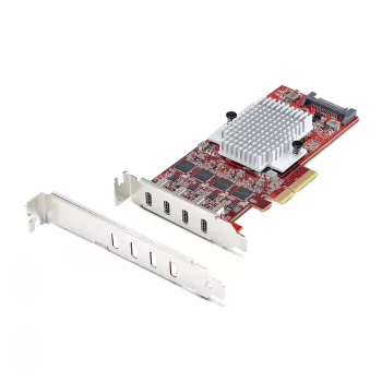 StarTech.com 4 portu USB Type-C PCIe karte, USB 3.2 10 Gbps, USB-C PCI Express paplašināšanas karte, 4 neatkarīgi USB kontrolleri, Windows/Linux/macOS, TAA atbilstoša
