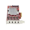 StarTech.com 4 portu USB Type-C PCIe karte, USB 3.2 10 Gbps, USB-C PCI Express paplašināšanas karte, 4 neatkarīgi USB kontrolleri, Windows/Linux/macOS, TAA atbilstoša