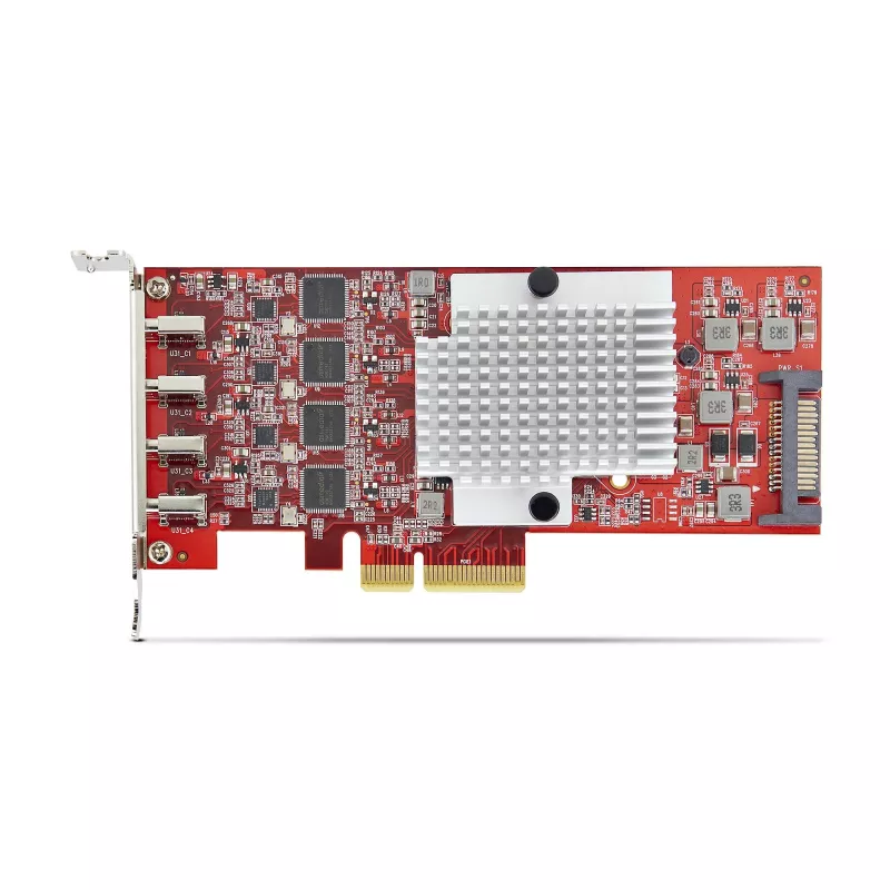 StarTech.com 4 portu USB Type-C PCIe karte, USB 3.2 10 Gbps, USB-C PCI Express paplašināšanas karte, 4 neatkarīgi USB kontrolleri, Windows/Linux/macOS, TAA atbilstoša