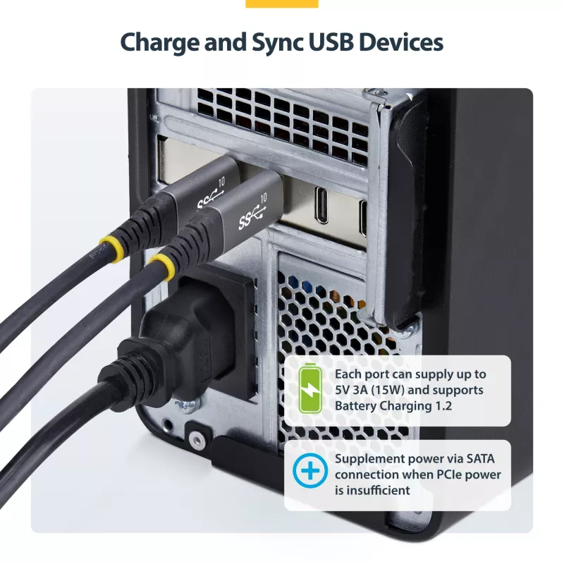 StarTech.com 4 portu USB Type-C PCIe karte, USB 3.2 10 Gbps, USB-C PCI Express paplašināšanas karte, 4 neatkarīgi USB kontrolleri, Windows/Linux/macOS, TAA atbilstoša