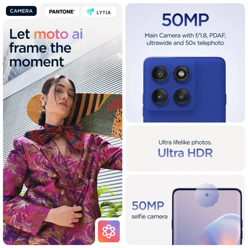 Motorola edge 60 pro 16,9 cm (6,67 collu) Divu SIM kartu Android 15 5G USB Type-C 12 GB 512 GB 6000 mAh Zils