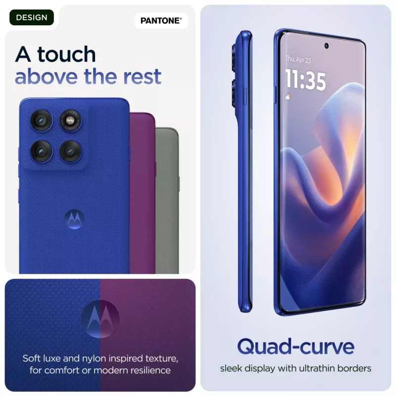 Motorola edge 60 pro 16,9 cm (6,67 collu) Divu SIM kartu Android 15 5G USB Type-C 12 GB 512 GB 6000 mAh Zils
