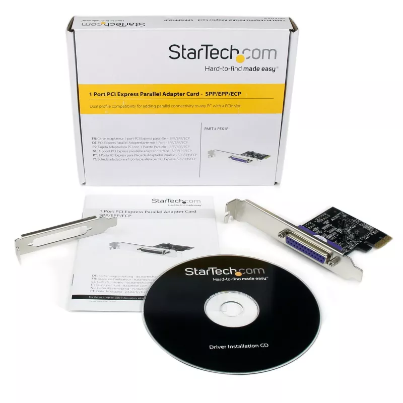 StarTech.com 1 porta paralēlā PCIe karte - PCI Express uz paralēlo DB25 adaptera karti - galddatora paplašināšanas LPT kontrolieris printeriem, skeneriem un ploteriem - SPP/ECP - standarta/zema profila