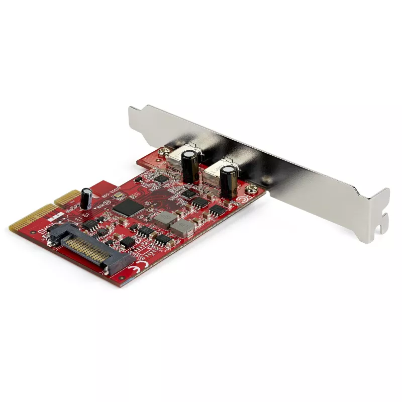 StarTech.com 2 portu USB 3.2 Gen 2 PCIe karte, USB-C 10Gbps SuperSpeed PCI Express 3.0 x4 kontrollera karte, USB Type-C adaptera karte, tikai dati, Windows/macOS/Linux, TAA
