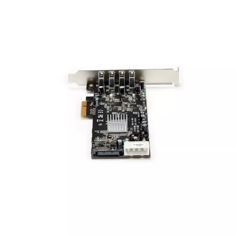 StarTech.com 4 portu USB 3.0 PCIe karte ar 4 speciāliem 5 Gbps kanāliem (USB 3.1 Gen 1) – UASP – SATA / LP4 barošana – PCI Express adaptera karte