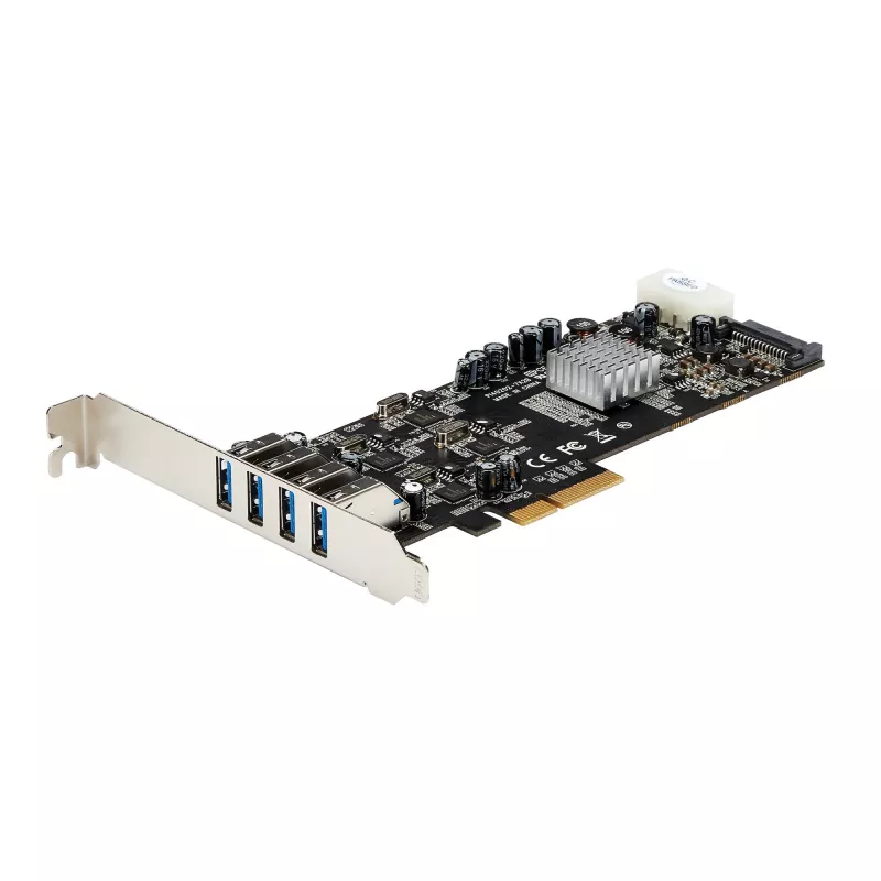 StarTech.com 4 portu USB 3.0 PCIe karte ar 4 speciāliem 5 Gbps kanāliem (USB 3.1 Gen 1) – UASP – SATA / LP4 barošana – PCI Express adaptera karte