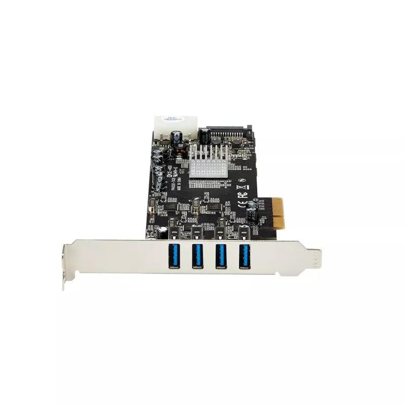 StarTech.com 4 portu USB 3.0 PCIe karte ar 4 speciāliem 5 Gbps kanāliem (USB 3.1 Gen 1) – UASP – SATA / LP4 barošana – PCI Express adaptera karte