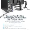 StarTech.com 4 portu USB 3.0 PCIe karte ar 4 speciāliem 5 Gbps kanāliem (USB 3.1 Gen 1) – UASP – SATA / LP4 barošana – PCI Express adaptera karte