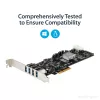 StarTech.com 4 portu USB 3.0 PCIe karte ar 4 speciāliem 5 Gbps kanāliem (USB 3.1 Gen 1) – UASP – SATA / LP4 barošana – PCI Express adaptera karte