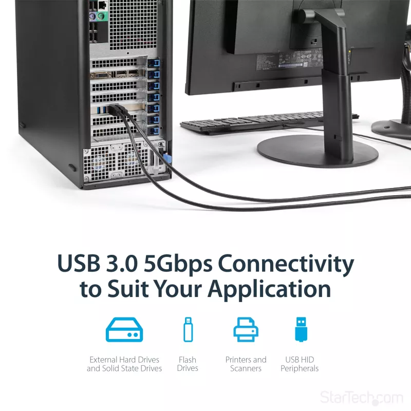 StarTech.com 4 portu USB 3.0 PCIe karte ar 4 speciāliem 5 Gbps kanāliem (USB 3.1 Gen 1) – UASP – SATA / LP4 barošana – PCI Express adaptera karte