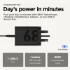 Motorola TurboPower 68W universāls melns maiņstrāvas ātrais lādētājs iekštelpām