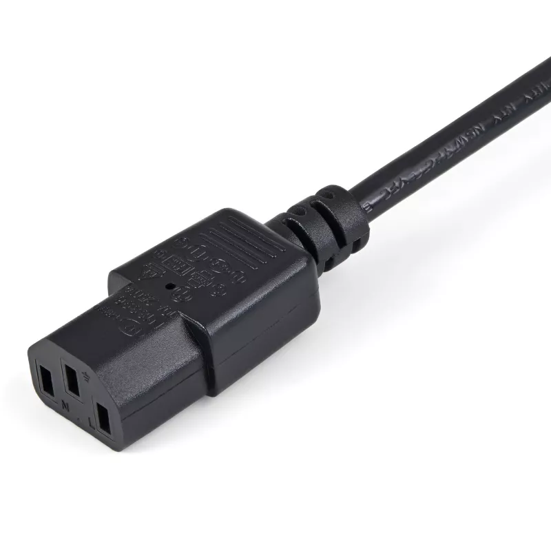 StarTech.com 1 m (3 pēdu) strāvas pagarinātājkabelis, C14 uz C13, 10 A 125 V, 18 AWG, datora strāvas kabeļa pagarinātājs, IEC-320-C14 uz IEC-320-C13 maiņstrāvas strāvas kabeļa pagarinātājs strāvas padevei, UL sarakstā iekļauts