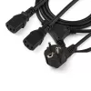 StarTech.com 2 m (6 pēdas) datora strāvas Y vads, 18AWG, EU Schuko līdz 2x C13, 10A 250V, melns rezerves maiņstrāvas vads, printera strāvas vads, datora barošanas avota kabelis, monitora strāvas kabelis — UL sarakstā