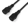 StarTech.com 2 m (6 pēdas) datora strāvas Y vads, 18AWG, EU Schuko līdz 2x C13, 10A 250V, melns rezerves maiņstrāvas vads, printera strāvas vads, datora barošanas avota kabelis, monitora strāvas kabelis — UL sarakstā